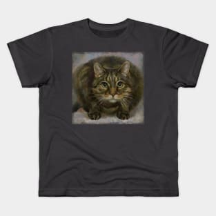 Gray circle cat Kids T-Shirt